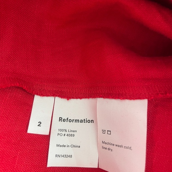 Reformation NWOT Finn Dress in Lipstick Size:2 - Picture 6 of 6